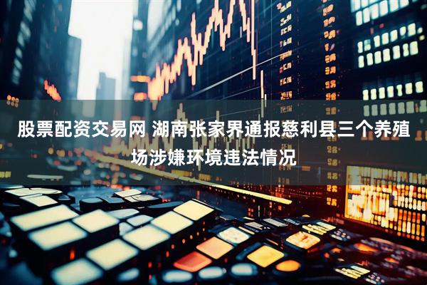 股票配资交易网 湖南张家界通报慈利县三个养殖场涉嫌环境违法情况